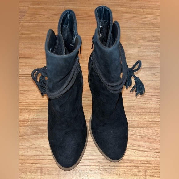 Universal Thread booties boho festival black ankle boots with tassels. S… - Picture 5 of 12